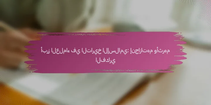 أبرز العلماء في التاريخ الإسلامي: إنجازاتهم وأثرهم الفكري