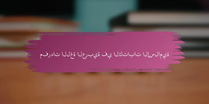 مفردات اللغة العربية في الكتابات الإسلامية